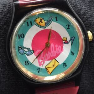 VINTAGE 1995 Barbie Hope Industries Watch FRESH BATTERY VTG Wristwatch Pink Girl